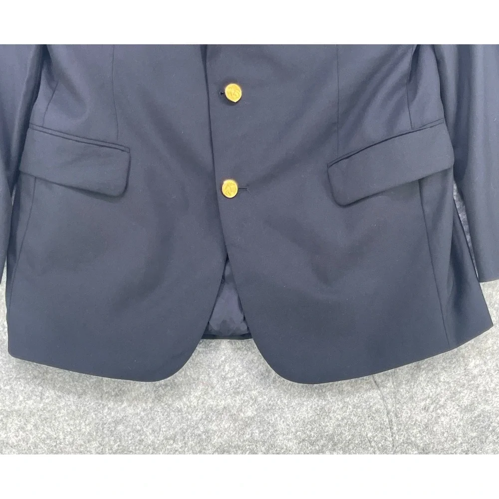 Brooks Brothers Loro Piana  Blazer Men 41R Blue 1818 Madison Wool Gold 2 Buttons